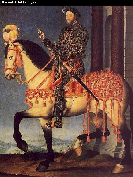 Francois Clouet Portrait of Francois I on Horseback